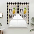 thumbnail image 2 of Swag Valance Curtains for Windows, Lemon Light Filtering Kitchen Curtains with Rod Pocket, Summer Botanical Black White Plaid Pastoral Wooden Window Treatment Valances for Living Room, 36x36 - 2 PCS, 2 of 9