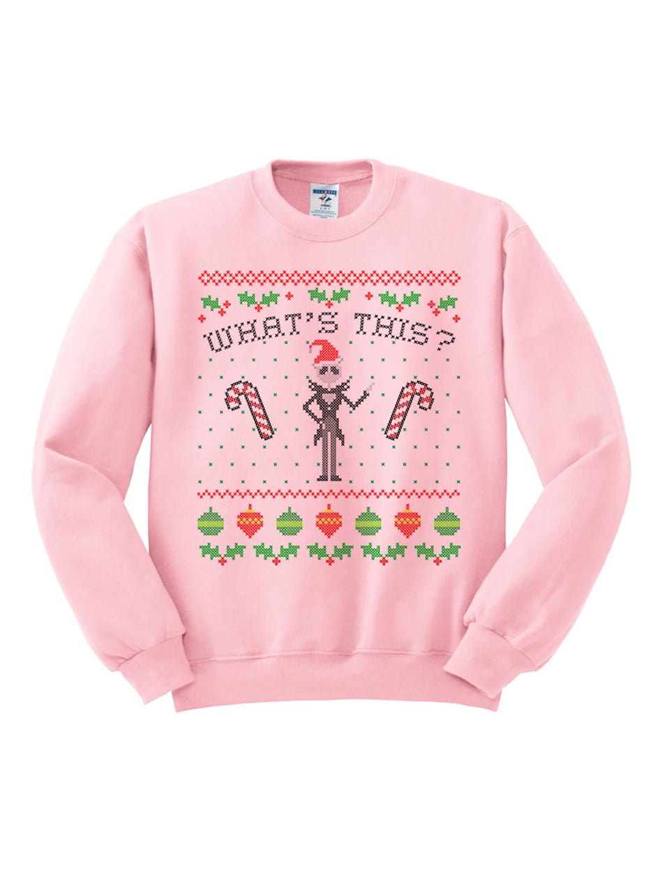 Tees and Tank You What's This Nightmare Before Christmas Crewneck Sweatshirt 2X-Large Pink, Adult Unisex, Size: 2XL