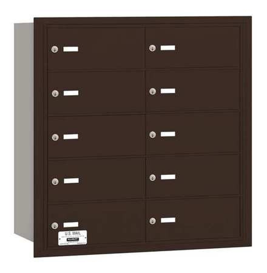 4B+ Horizontal Mailbox - 10 B Doors - Bronze - Rear Loading - Private Access