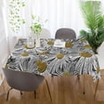 thumbnail image 6 of Floral Daisy Pattern Rectangle Tablecloth, Dust Proof Anti Wrinkle Wipeable Table Cloth Tabletop for of Dinner Kitchen Wedding Holiday Party 54"x54" Home Decor, 6 of 7