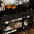 thumbnail image 5 of KULAGAGA Bookcases Organizer with LED Lights, Heavy Duty Display Cabinet with Glass Door, 3 Drawers and Open Shelf for Living Room, 47.2" Wide, 5 of 7