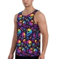 thumbnail image 2 of Gukieu mushroom rainbow color Skull Print Men's Quick Dry Fitness Vest, Round Neck Sleeveless Fitness Bodybuilding Top-XX-Large, 2 of 7