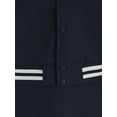thumbnail image 4 of Hat and Beyond Mens Varsity Brushed Fleece Button Up Large Striped Collar Cuff Pocketed Coat Jacket, 4 of 6