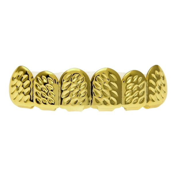 Parrilla de de Cobre de Metal de Hip Hop para Hombres Y Mujeres Top dorado