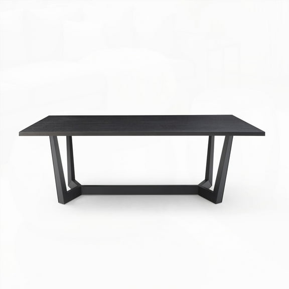 Rectangular MDF Dining Table for Dining Room, Balcony, Cafe & Bar, Easy to Clean and Stable X-Legs