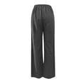 thumbnail image 5 of Glisme Women's Pants Solid Color Elastic Waist With Pockets And Drawstring Summer Casual Women Wide Leg Trousers Size M Grey, 5 of 5