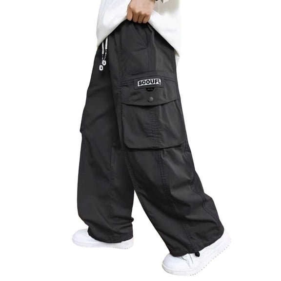 breaise Boy's Casual Baggy Cargo Pants High Elastic Waist Sweatpants for Teen Boys