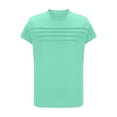 thumbnail image 4 of Craaazy Women's Relaxed Fit Crew Neck Blouse, Solid Color Short Sleeve Pleated Top, Loose Comfy Casual Tee for Spring & Summer Gifts, 4 of 7