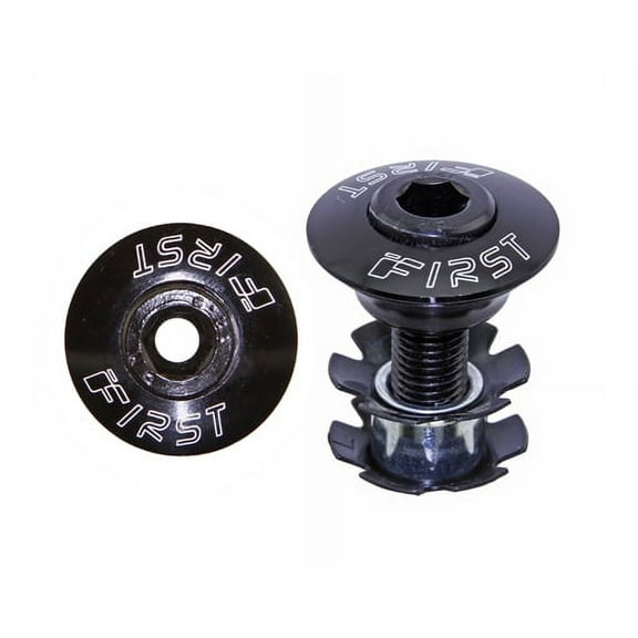 Headset Alloy Tap 1 1/8" Caps W/Hollow Bolt Black.