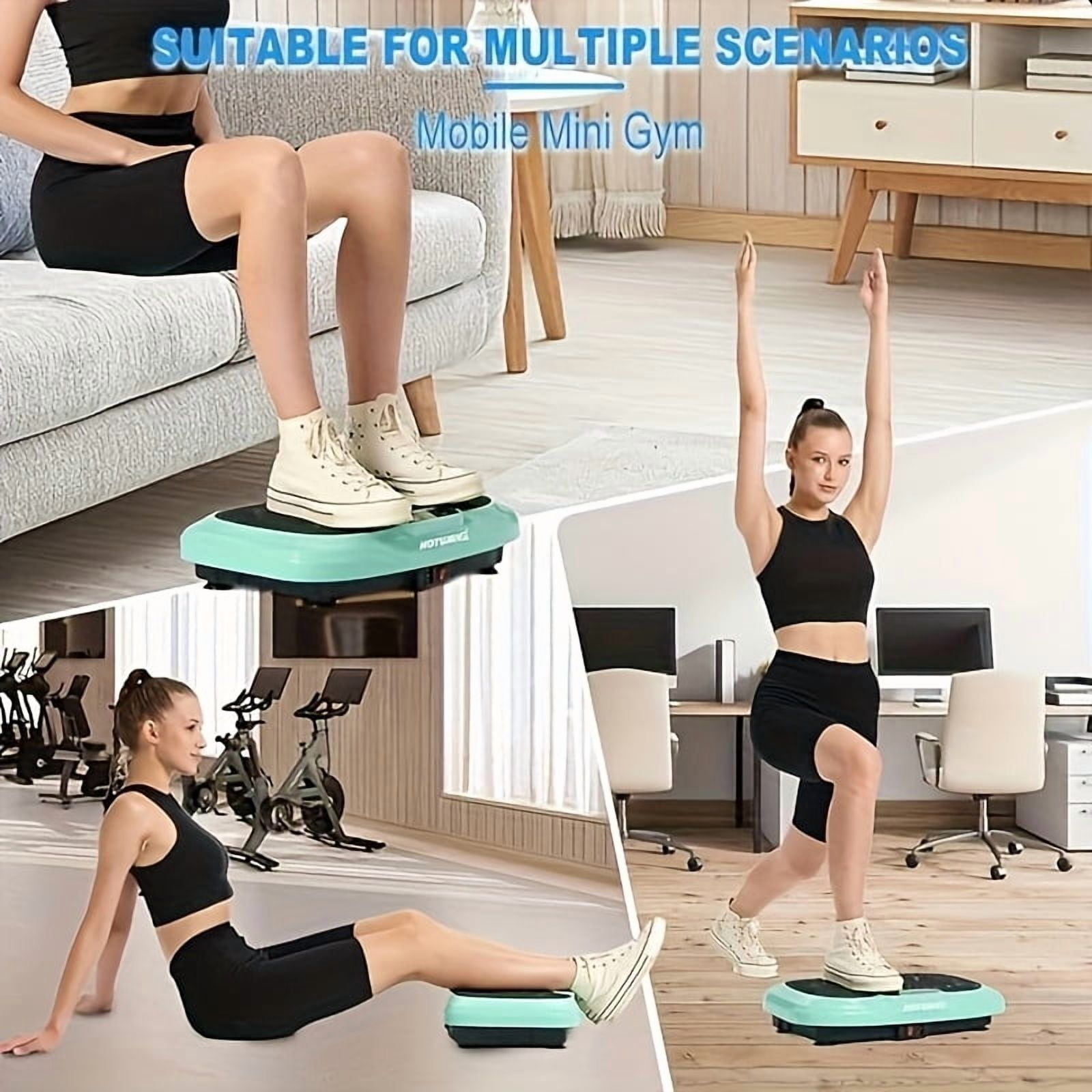 HOTWAVE Vibration Plate - 9 Modes Silent Motor 450LB Capacity, Full-Body Home Fitness Lymphatic Drainage Platform