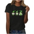 thumbnail image 2 of Ounisa St Patricks Day Women Shamrock Clover Graphic Casual T Shirt Short Sleeve Tee Tops, 2 of 6