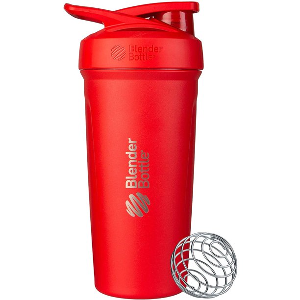 BlenderBottle Strada 24oz Stainless Steel Red Shaker Cup