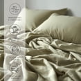 thumbnail image 2 of Organic Tencel Eucalyptus Sheets, 400TC, Hypoallergenic, Eco-Friendly, 18" Deep Pocket, 4 Piece Luxury Bedding Set, King - Thyme, 2 of 10