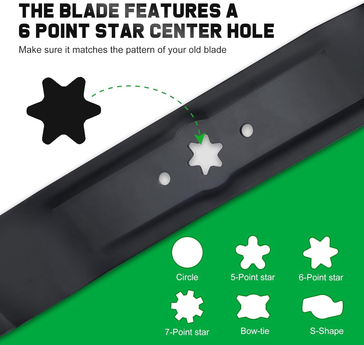 42 Inch Mower Mulching Blades for Cub Cadet Troy Bilt MTD Bronco Replace 742-04126 742-0616 942-0616 (6 Point Star)