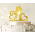 thumbnail image 1 of Wedding Couple Cake Topper With Heart Personalized Cake Topper Color Option Available 6-7 Inches Wide, 1 of 1