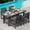Black, variant on SERWALL Outdoor Dining Sets for 6 with 15FT Double Side Patio Umbrella, 8-Piece Patio Dining Set with 1 Rectangular table, 6 HDPE Dining Chairs & 1 Umbrella, Blue(Umbrella base not included)
