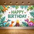 thumbnail image 4 of Dinosaur Design Birthday Banner Fun Decoration Happy Birthday Sign for Kid's Party Indoor Event Celebration, 4 of 7