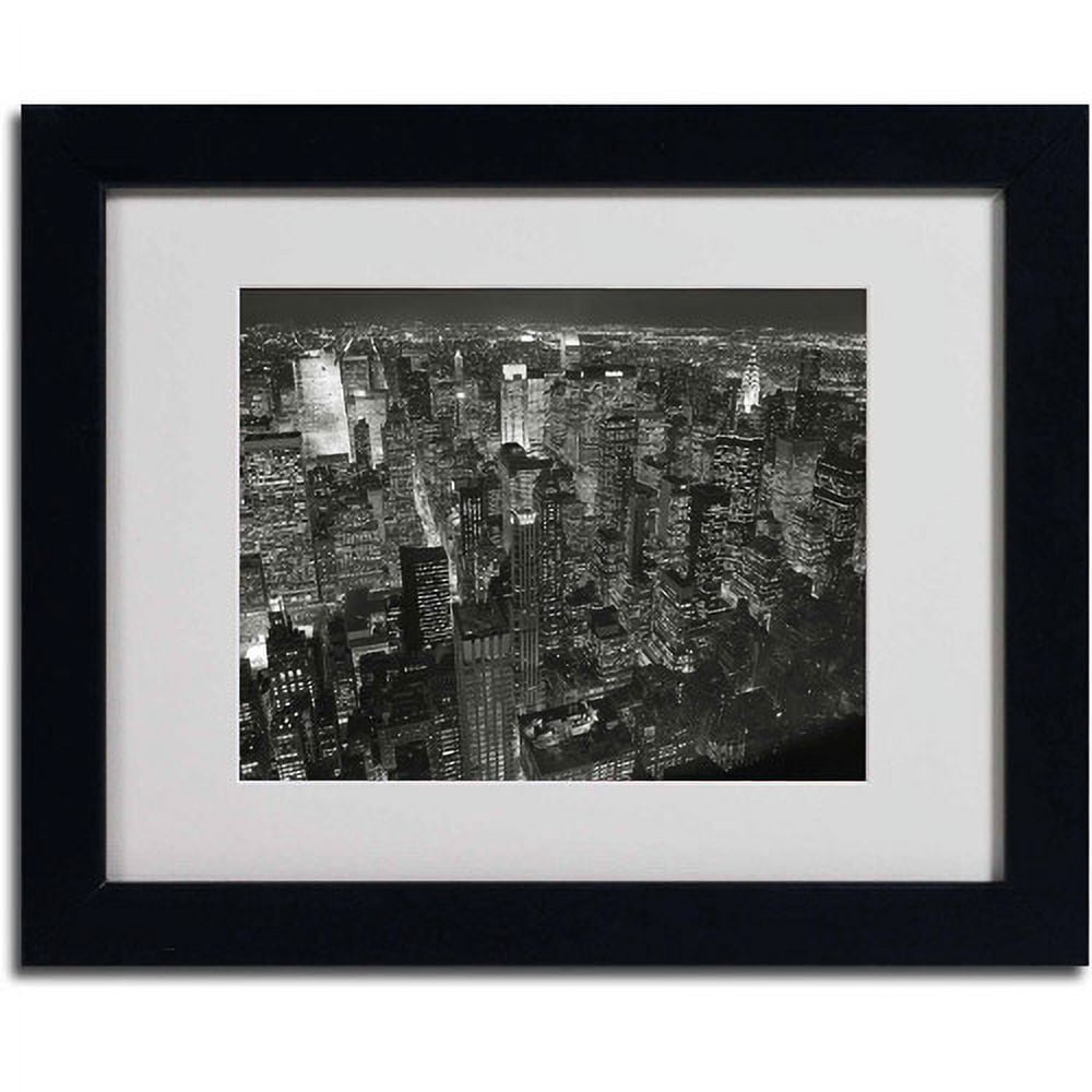 Trademark Fine Art "Night Skyline" Framed Canvas Art by Chris Bliss