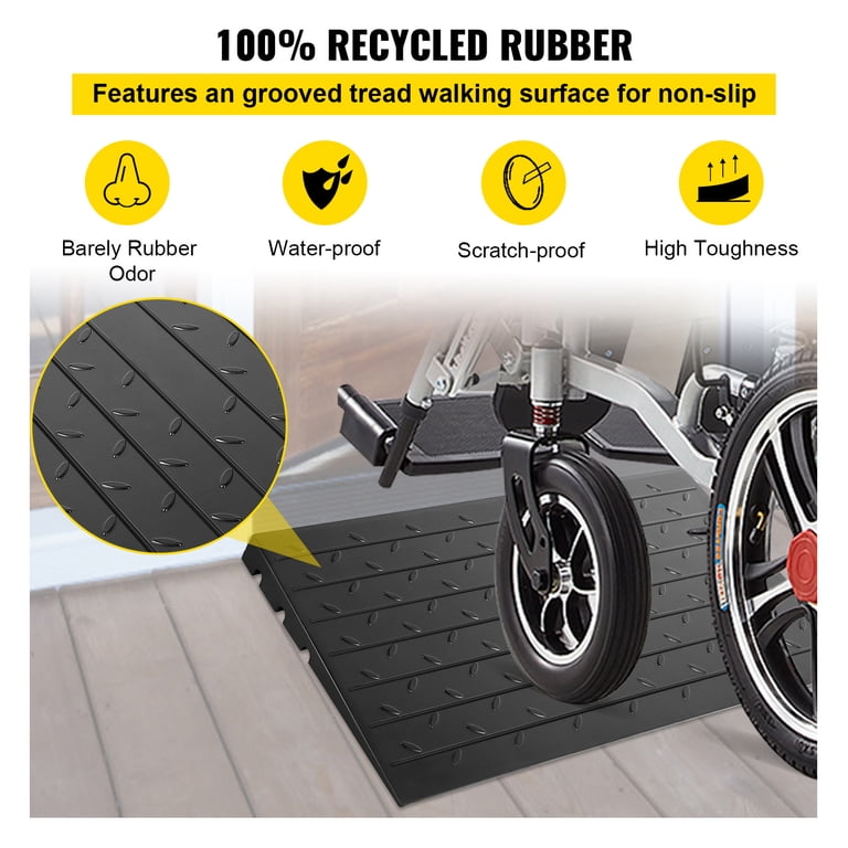 KFFKFF Rubber Threshold Ramp, 3-Inch Rise Cable Channels photo 4