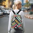 thumbnail image 7 of FORMRS Mini Backpack Purse for Women Travel Daypack Casual Shoulder Bag, Red Geometric, 7 of 7