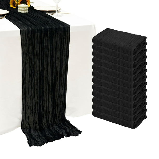 Mantel para queso Table Runner Seveups, negro, 10 pies/3 m, paquete de 12