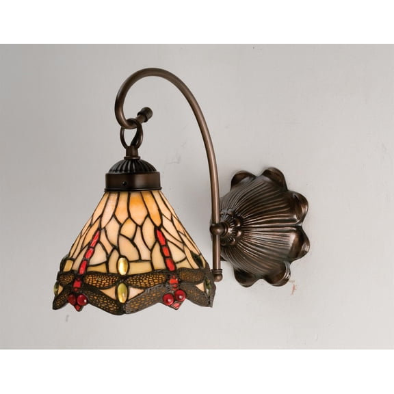 Meyda Tiffany - 18685 - One Light Wall Sconce - Tiffany Hanginghead Dragonfly - Antique-55pack