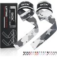 thumbnail image 1 of SKDK Correas de levantamiento de muñeca de algodón con agarre duro, correas de peso muerto con muñeca acolchada de neopreno y silicona antideslizante, para levantamiento de pesas, culturismo, Xfit, en, 1 of 4