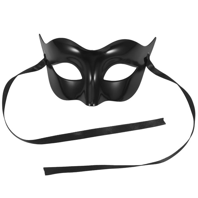 OULII Party Masks for Adults 1Pack Half Mask Black Plastic for Masquerade and Stage Performances