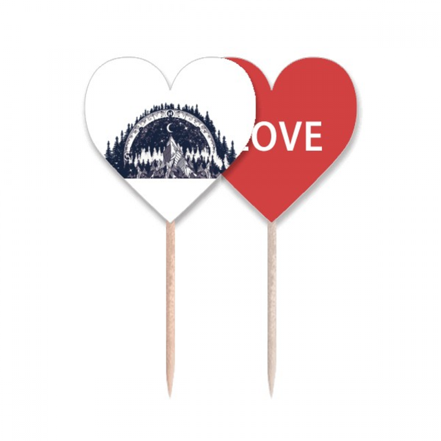 iceberg Lune art Motif Cure-Dent Drapeau Amour Coeur Lable Cupcake Pic