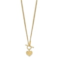 thumbnail image 2 of Primal Gold 14 Karat Yellow Gold 3-Strand Diamond-cut Heart Toggle Necklace, 2 of 5