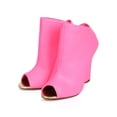 thumbnail image 5 of Miss L DG87 Women Leatherette Peep Toe Tailored Single Sole Wedge Bootie, 5 of 5