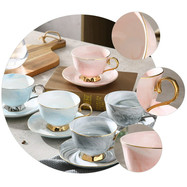 Buy Wholesale China 6 Pcs 5 Oz White Porcelain Coffee Cups And Saucers Sets  Ceramic Coffee Tea Cups Set With Spoons & Ceramic Coffee Cup Set at USD 0.6