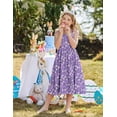thumbnail image 3 of Oudiya Girls Summer Dress Maxi Spaghetti Strap Ruched Flowy Beach Boho Casual Teen Girl Party Sundress 6-14Y, 3 of 6