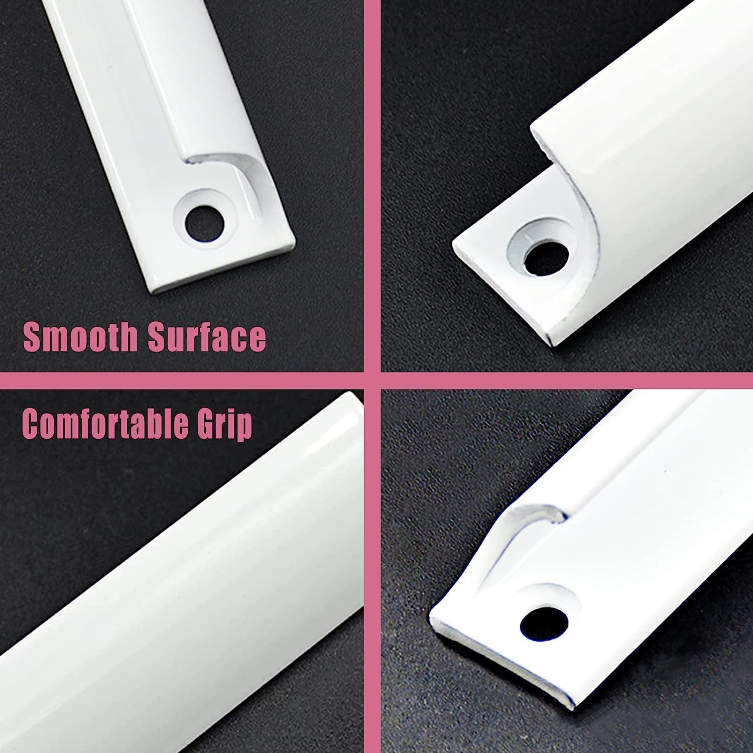 Lot De 2 Poignées De Porte Extérieure/intérieure, Non Verrouillables, En Alliage D'aluminium Pour Balcon, Terrasse, Tiroirs, Fenêtres, Armoires, Armoires (noir