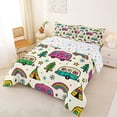 thumbnail image 2 of Catabedysis Colorful Cartoon Camping Full Size Comforter Sets For Girls,Camper Rainbow Print Bedding Comforter Set,Multicolor,Colorful Stars Reversible,3 Pieces,1 Comforter and 2 Pillowcases, 2 of 7
