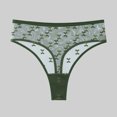 thumbnail image 2 of GEWSEY Women's Lace Sheer Panties Heart Print Low Rise Sexy Thongs Underwear (Green, M), 2 of 9