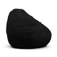 thumbnail image 2 of Big Joe Lotus Foam Filled Teardrop Bean Bag Chair with Removable Cover, Black Plush, Soft Polyester, 4 feet Big, 2 of 10