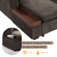 thumbnail image 3 of Harper & Bright Designs L-Shaped Sectional Sofa Set, 4-Seat Couch with Wooden Storage Compartment, Chenille Upholstered Sectional Sofe for Living Room, Brown, 3 of 16