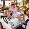thumbnail image 3 of Golf Cart Seat Covers for 2 Seater, Black White Soft Microfiber Cart Seat Towel Blanket, Cartoon Farmhouse Retro Absorbent Breathable Non Slip Bench Seats Protector for Golf Course 51"x31", 3 of 9