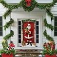 thumbnail image 4 of Christmas Front Door Cover, Santa Claus Door Cover, 73 x 35 inch Santa Reindeer Hanging Cloth, Welcome Banner, Christmas Eve, Door Sign, Porch Backdrop, Photo Background, Xmas New Year Party Decor, 4 of 6