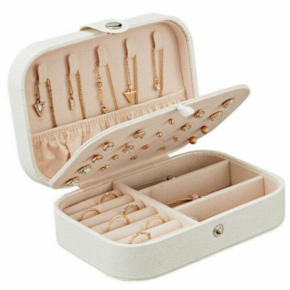 JEWELRY TRAVEL CASE TRAY ORGANIZER CARRYING ZIPPERED 