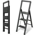 thumbnail image 2 of Sorfey 3-Step Aluminum Foldable Ladder Step Stool Folding Step Ladder, Gray, 2 of 12