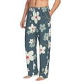 thumbnail image 2 of Daiia Blue Flower Men's Sleep Pant with Pockets and Drawstring,Pajama Pants-Large, 2 of 9