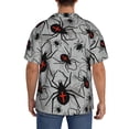 thumbnail image 3 of KLL Spiders Print Men's Shirt Short Sleeve Button Down Summer Cuba Beach Shirts-Small, 3 of 5