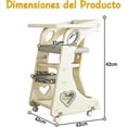 thumbnail image 2 of Taburete de Cocina 4 en 1, Torre de Aprendizaje Montessori con 2 Niveles de Ajuste de Altura, Cinturones De Seguridad Ajustable, Placa Giratoria de 240 °, Ruedas de 360 Grados, 80*51*42cm (Gris), 2 of 9