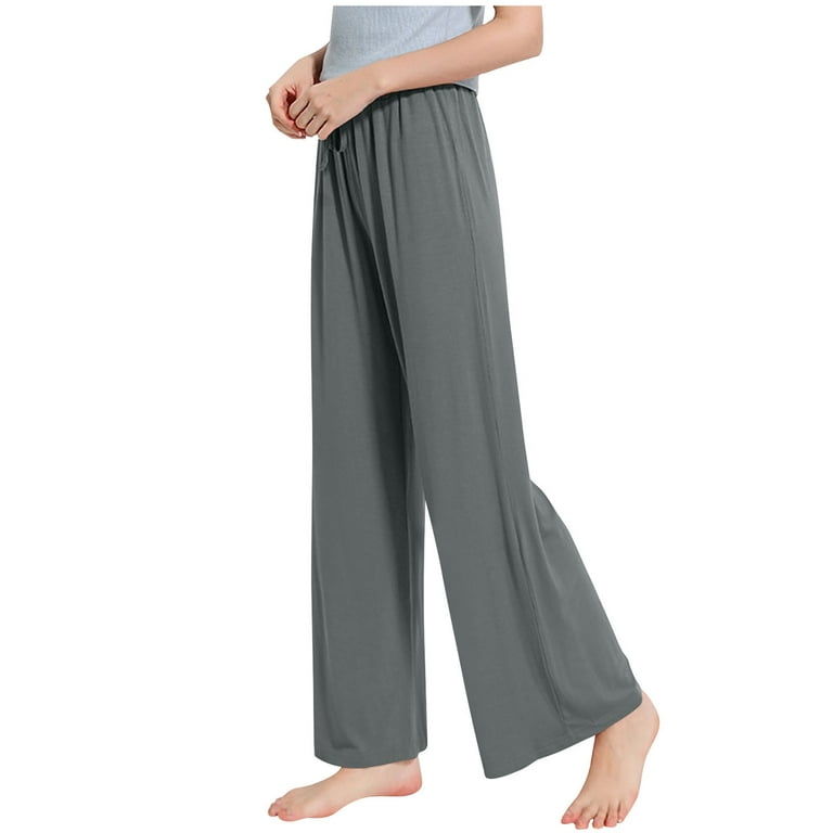 HUCHPI Women's Fashion Temperament Personality Solid Color Elastic Waist  Striped Straight Leg Casual Pants Corduroy Pants