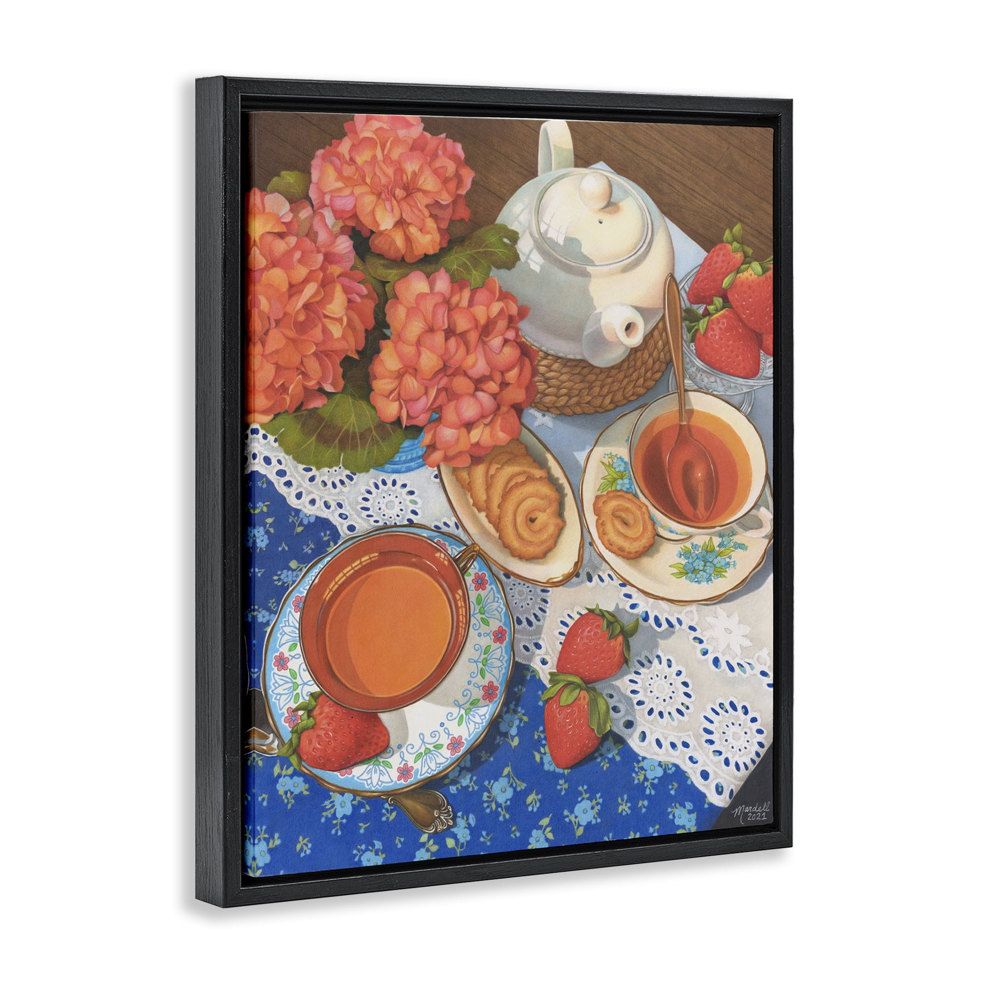 Stupell Industries Country Tea Time Food & Beverage Painting Black Floater Framed Art Print Wall Art, 25 x 31