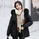 thumbnail image 1 of Pntutb - Chaqueta de invierno para mujer, abrigo cálido, cuello de piel delgado, cremallera, abrigo más grueso, prendas de vestir, liquidación Pntutb Pntutb-7705, 1 of 9
