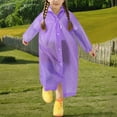 thumbnail image 3 of Cethrio Kids Boys' Rain Jackets, Mid-length Loose Waterproof Hooded Kids Raincoat Purple Size 3-14 T, 3 of 6