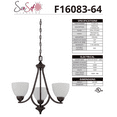 thumbnail image 2 of LUMINANCE F16083-64 Chandelier Preston 3 Lights Provincial Bronze, 2 of 2